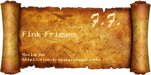 Fink Frigyes névjegykártya